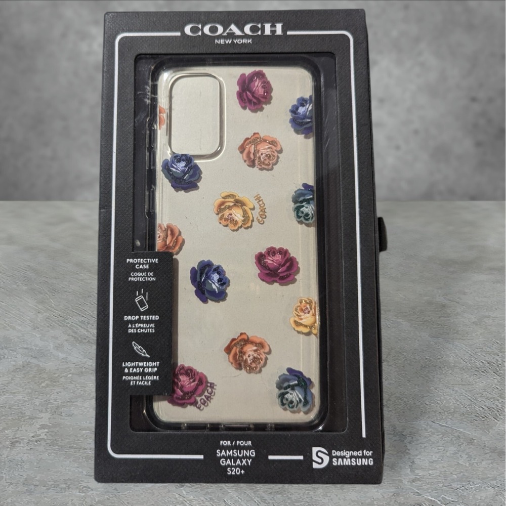 Y8. Coach New York‎ Case For Samsung Galaxy S20+ (Plus) Peony Rainbow Clear